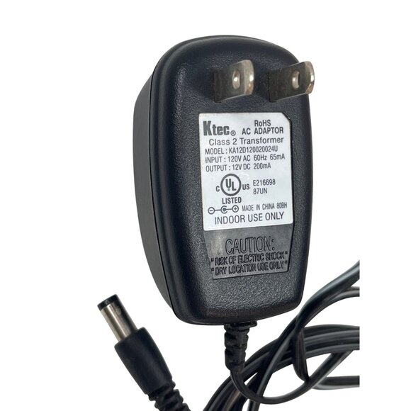 Ktec AC Adapter Class 2 Transformer 12V DC 200mA Model KA12D120020024U Indoor - Picture 3 of 4